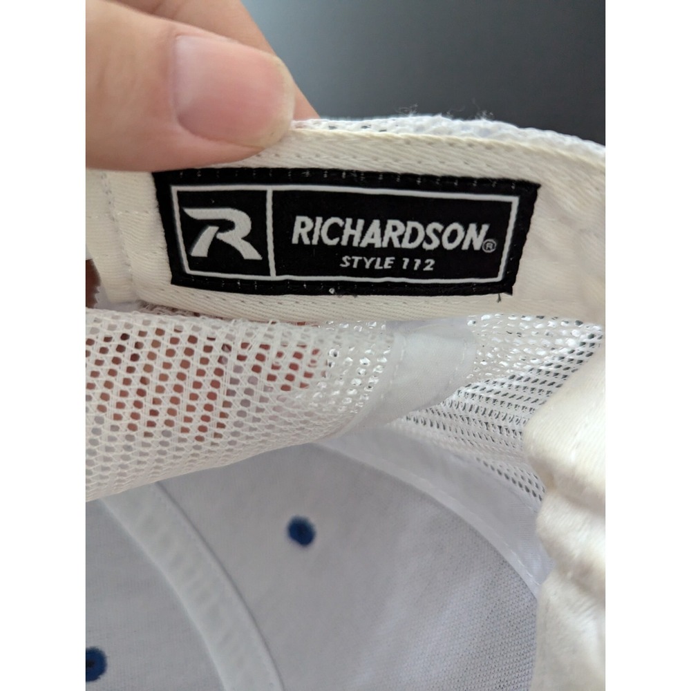 Richardson 112 Mesh Adjustable Snapback Trucker Hat Blue White - Picture 6 of 7